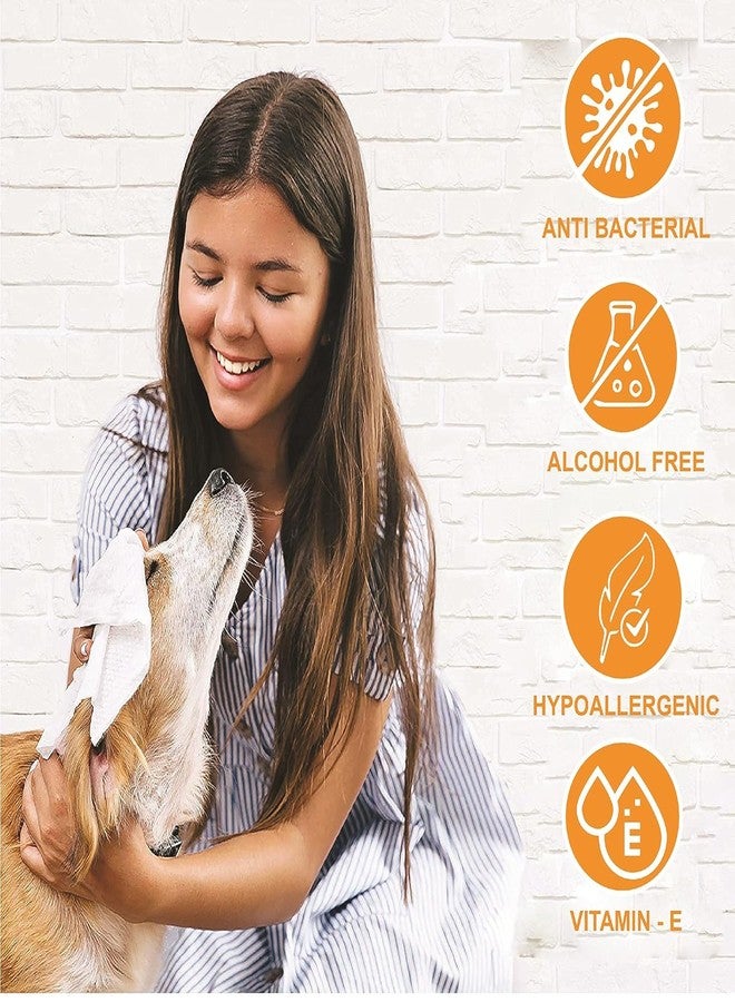 Pets Empire Wet Wipes for Dogs, Cats, Rabbit, Puppies & Small Animals (80Pcs x 2) Anti-Bacterial Cleaning and Daily Care Soft on Pets Skin, Dry Bath, Ear & Paw Daily Cleaning Grooming Wipes (15x20 cm) - Image 4
